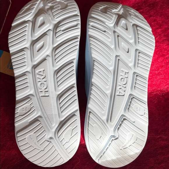 HOKA ORA RECOVERY SLIDE 3 ICE WARTER/ AIRY BLUE RUBBER SLIDES UNISEX W9/M7 NWT - Picture 7 of 7